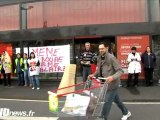 Grève au Carrefour Market de Puiseux-Pontoise