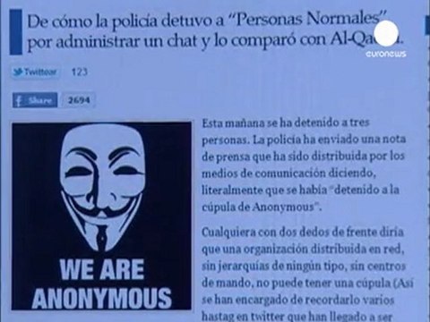 Bas les masques pour Anonymous en Espagne