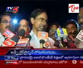 KCR talking to media