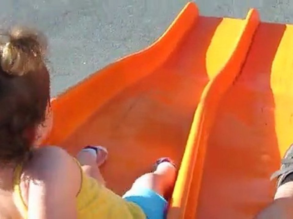 2011-04-17 Kendall and Daddy Racing on Slide