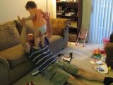 2011-04-14 Kendall Jumping on Daddy