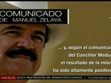 Zelaya envía mensaje de solidaridad al presidente Chávez