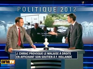 J. Chirac provoque le malaise à droite en affichant son soutien à F. Hollande