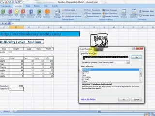 How to use Dproduct Formula of MS Excel