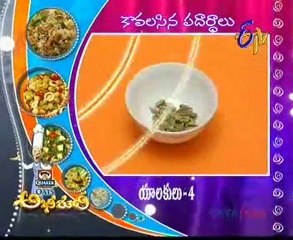 Abhiruchi - Recipes - Beerakaya Nuvvupappu Vepudu, Beetroot Honey Jamuns & Kova Bobbatlu - 03