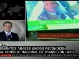 Emiratos Árabes reconoce a rebeldes libios; OTAN bombardea