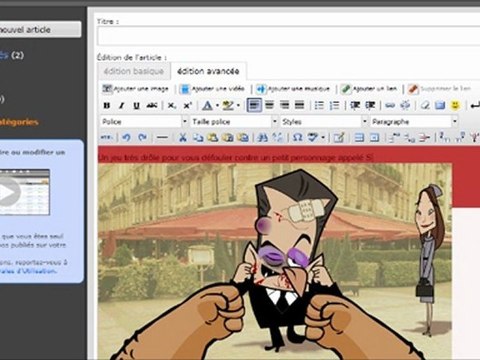 Tutorial pour insérer des jeux dans un article blog d'overblog.
