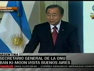 Argentina, ejemplo en lucha contra impunidad: Ki-Moon