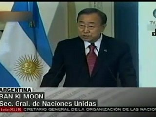 Ban Ki Moon: agradezco el esfuerzo de Argentina