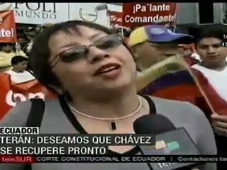 Ecuatorianos desearon recuperación a presidente Chávez