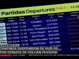 Continúa suspensión de vuelos por el volcán Puyehue