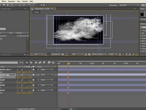 Animated clouds using Photoshop and After Effect