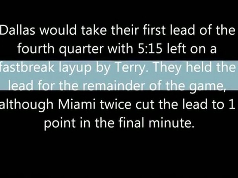 Recap: 2011 NBA FINALS: GAMES 1-6