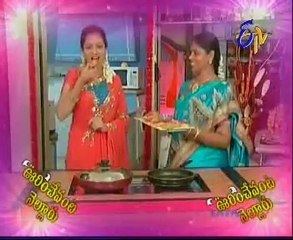 Abhiruchi - Recipes - Vankaya Pachi Senagapappu, Tomato Kobbari Lavuju & Tamalapaku Bajjilu - 03