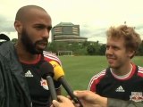 Sebastian Vettel trains with the New York Red Bulls