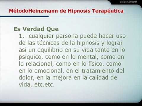 Terapia Psicológica - MétodoHeinzmann de Hipnosis.