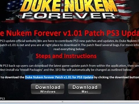 Duke Nukem Forever Patch 1.01 Fixed