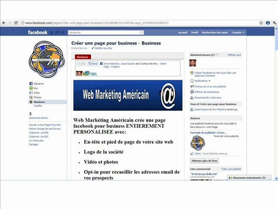 PAGE FACEBOOK POUR BUSINESS