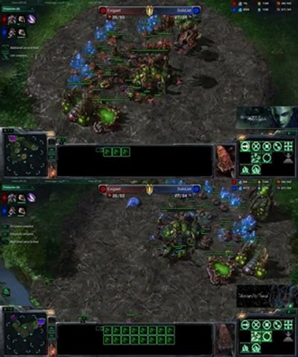 [SC2] Exigaet Vs SolidJet : Views of 2 players Starcraft II :