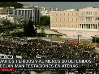 Imágenes en vivo de protestas en Grecia