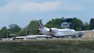 Take off Embraer ERJ 145 Air France Limoges Bellegarde airport ATC [HD]