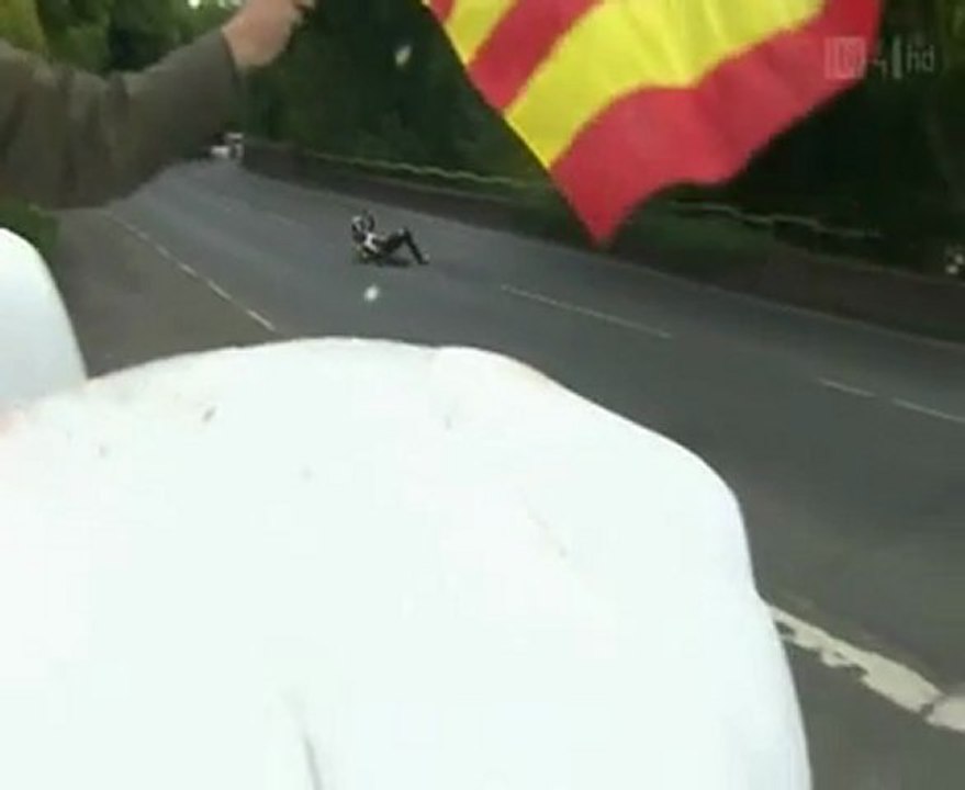 Unknown rider crash Isle of Man 2011 TT IOM TT 2011