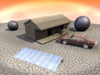 Blender 2.5 Destruction, physique simulation.