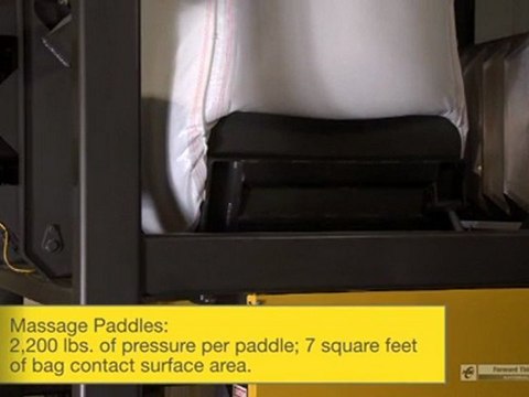 Bulk Bag Unloader with Bulk Bag Conditioning Massage Paddles