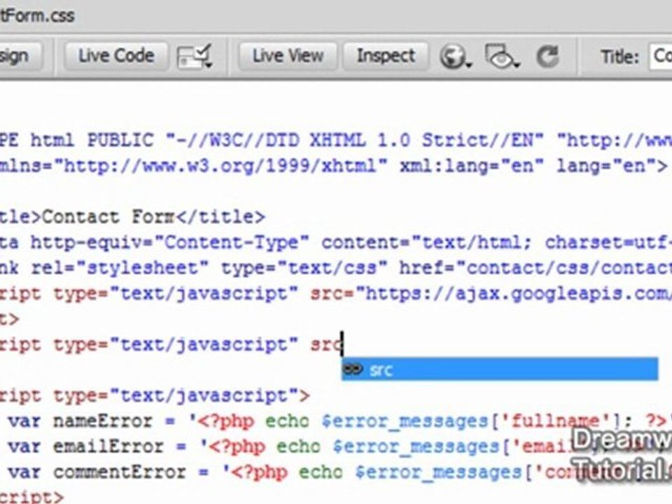 Contact Form with PHP and Javascript Validation - 2 of 2
