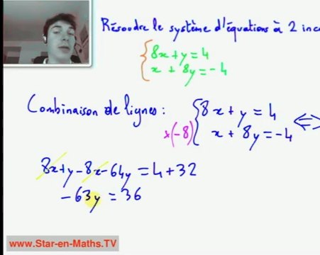 2nde Système de deux équations à deux inconnues
