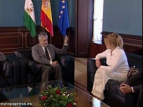 Griñán recibe a la baronesa Thyssen