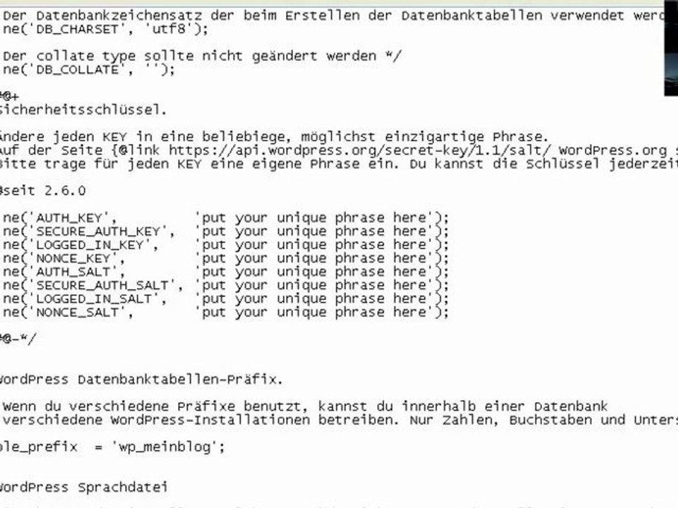 Wordpress Video Tutorial - Wordpress installieren