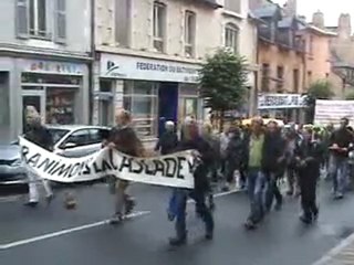 Salles-la-Source, arrivée des indignés à Rodez