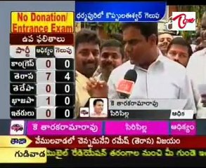 Telangana By poll results - Live from Karimnagar, KTR Talking to media