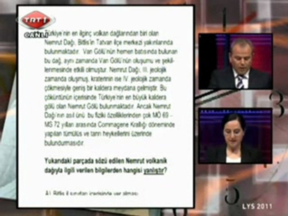 2011 LYS-4 Sosyal Bilimler Sınavı COĞRAFYA2 Testi Soru Çözümleri