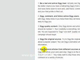 Digg Traffic Tips For Dummies