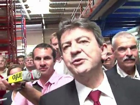 Jean-Luc Mélenchon en visite à l'usine Fralib de Gémenos