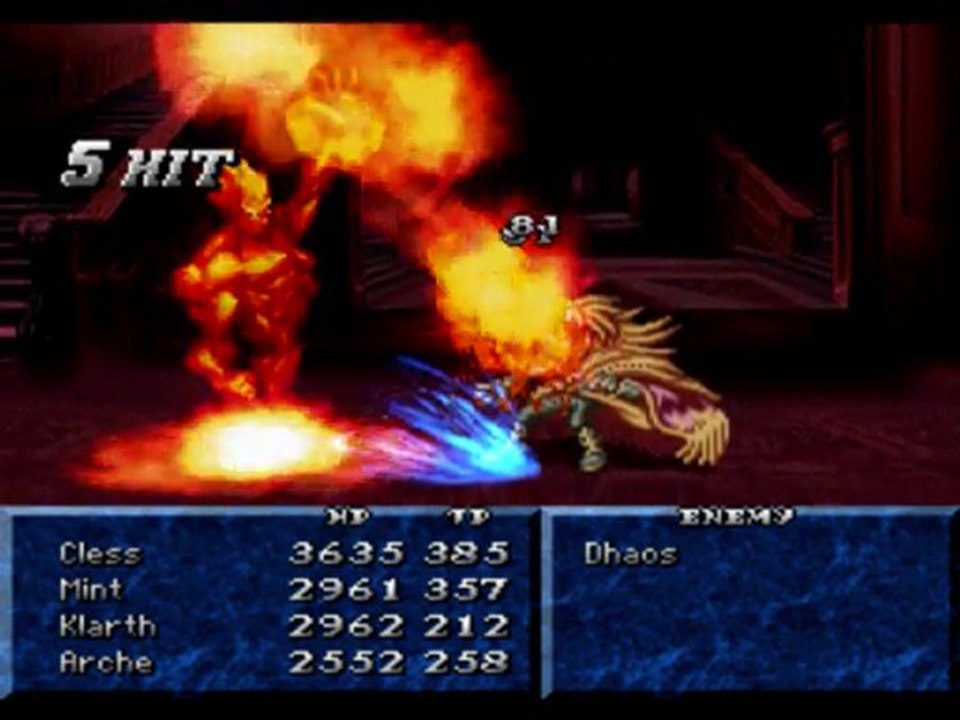 Tales of Phantasia : Boss Dhaos (first fight) : No damage