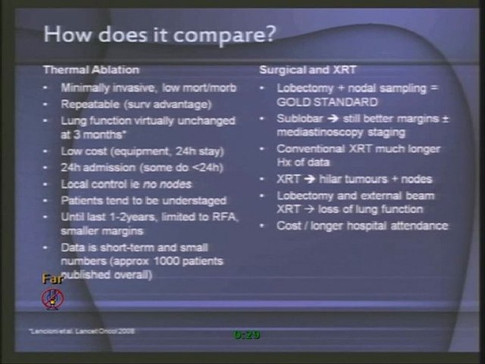 Radiology Meeting 15th June 2011 - Thermal Ablation of Lung Tumors