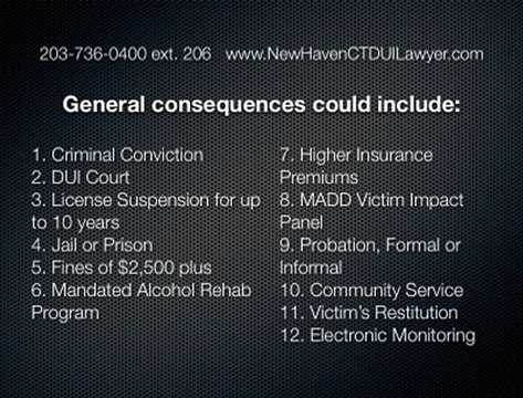 New Haven CT DUI Lawyer | Consequences of a DUI Arrest