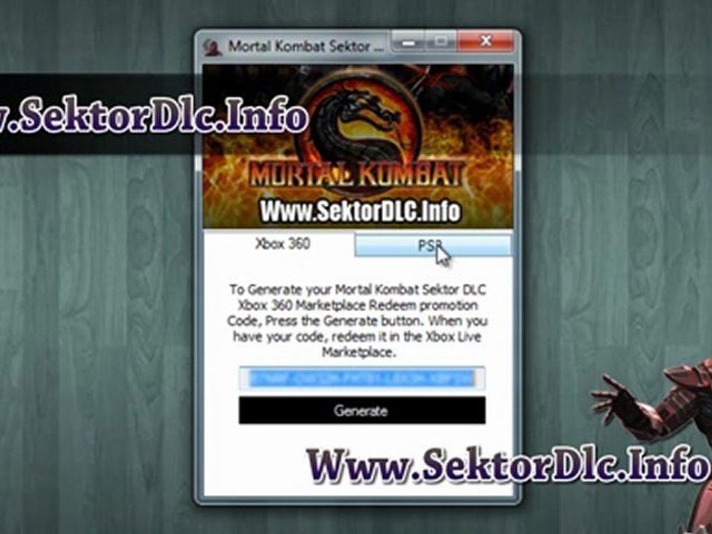 Get Free Mortal Kombat Sektor DLC unlock Codes - Xbox 360 - PS3 - video  Dailymotion