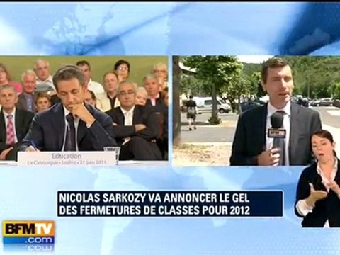 Sarkozy gèle la fermeture des classes en 2012