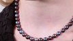 Pure Pearls Black Freshwater Pearl Necklace 8.0-9.0