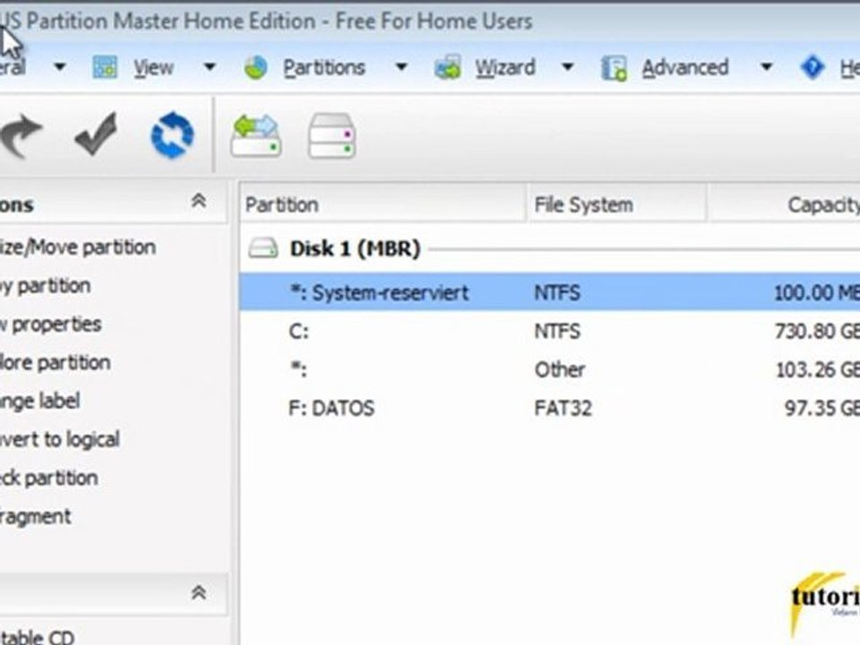 Eliminar una partición con Easus Partition Master