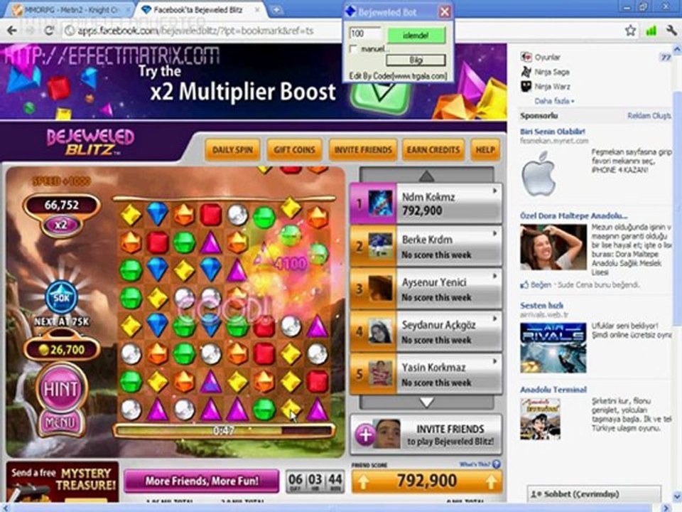 Bejeweled Blitz  Bot Turkmmo.com
