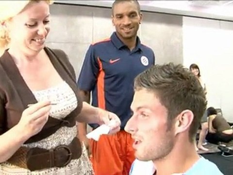 Making off du shooting photo pour la campagne d'abonnement du MHSC