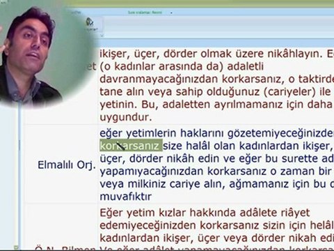 Kuran Dersleri Nisa Suresi Üçüncü Ayet Dördüncü Ders: Çok Eşlilik