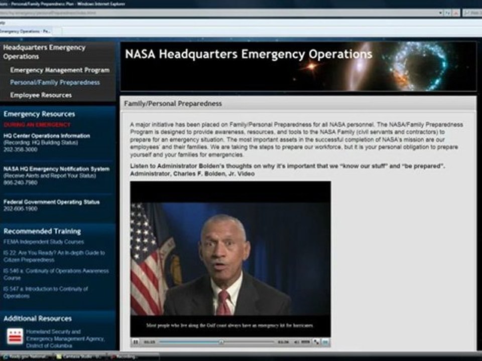 Nasa headquarters emergency operations