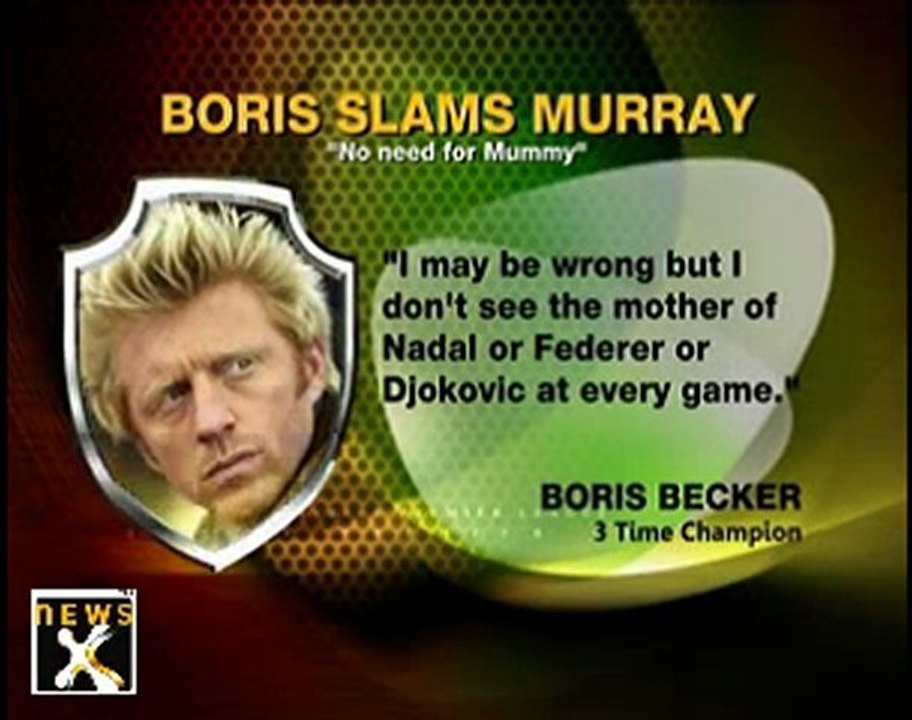 Boris Becker pokes at Andy Murray
