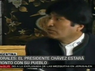 Morales: presidente Chávez estará pronto con su pueblo